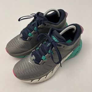 Hoka One One Gaviota 3 Womens Size 10B Athletic Running Gym Shoes Gray Teal Pink
